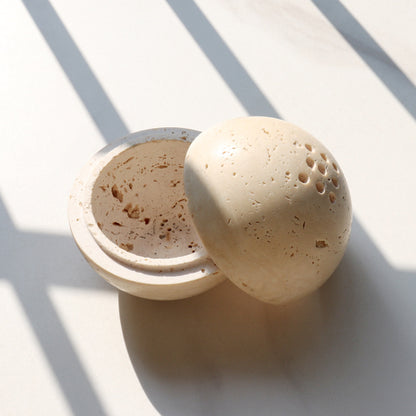 Natural Stone Censer & Aroma Burner | Travertine Incense Holder-Grainvity