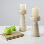 Natural Travertine Candlestick | Luxury Stone Candle Holder