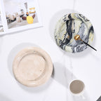 Natural Travertine Round Stone Plate | Luxury Serving & Display Piece