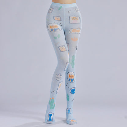 Blue Kitty Women Tights-Grainvity