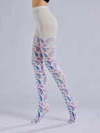Colored Paisley Printed Tights with high elasticity and compression,shaping fit and ideal for weddings, parties, ethnic outfits, and street fashion
