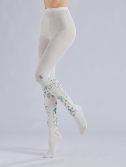 Butterfly & Bee Printed Tights Cottagecore Outfit-Grainvity