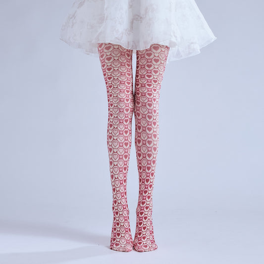 Pink Heart Tights-Grainvity