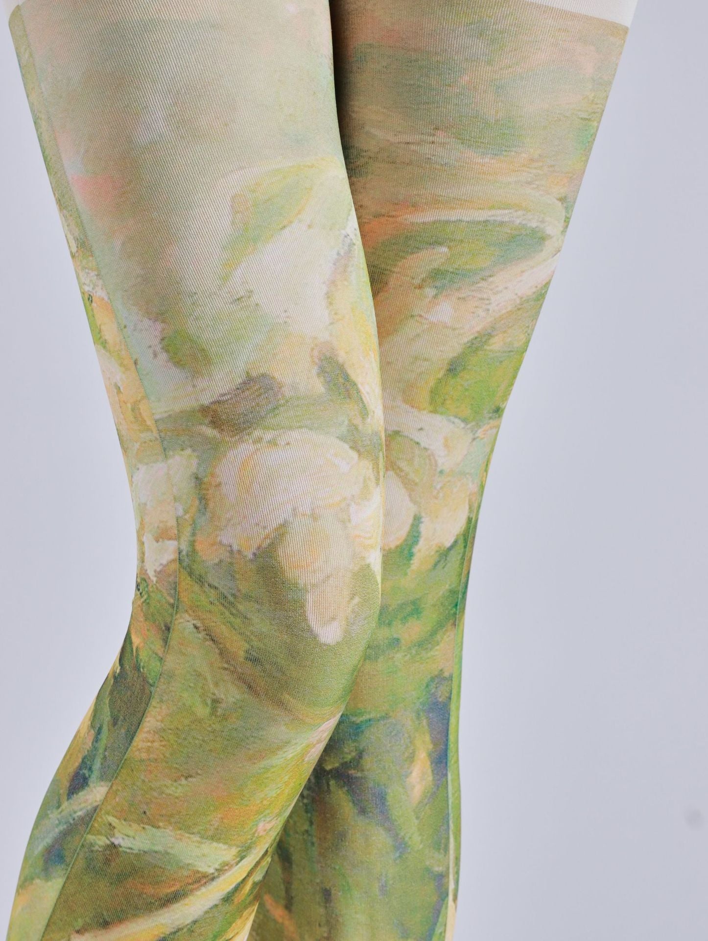 Vintage Oil Painting Patterned Tights with high elasticity and compression,shaping fit and ideal for weddings, parties, ethnic outfits, and street fashion