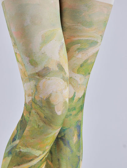 Vintage Oil Painting Patterned Tights-Grainvity