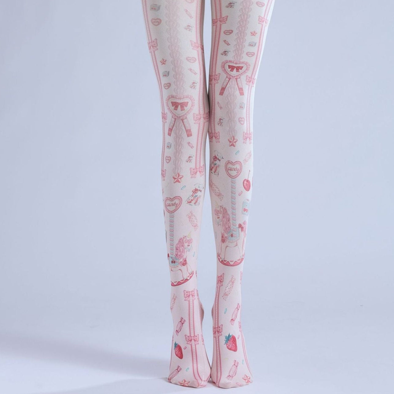 Pink Unicorn Tights Semi Sheer with high elasticity and shaping fit, suitable for events, cosplay, street style, and gifting girls at Christmas