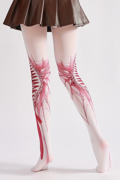 Halloween Gothic Strapped Tights-Grainvity