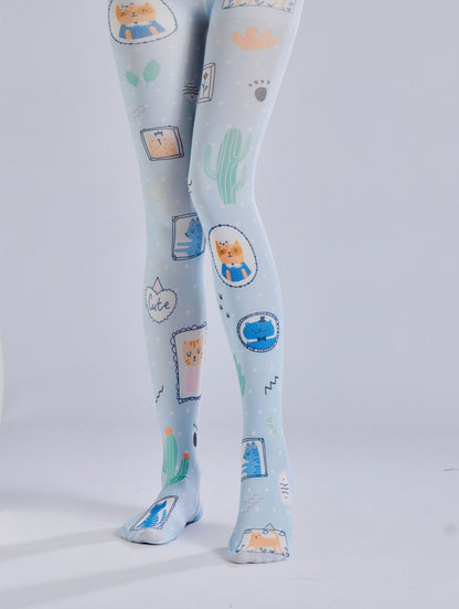 Blue Kitty Women Tights-Grainvity