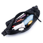 Soft leather croissant shoulder bag