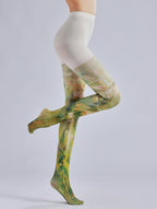 Vintage Oil Painting Patterned Tights with high elasticity and compression,shaping fit and ideal for weddings, parties, ethnic outfits, and street fashion
