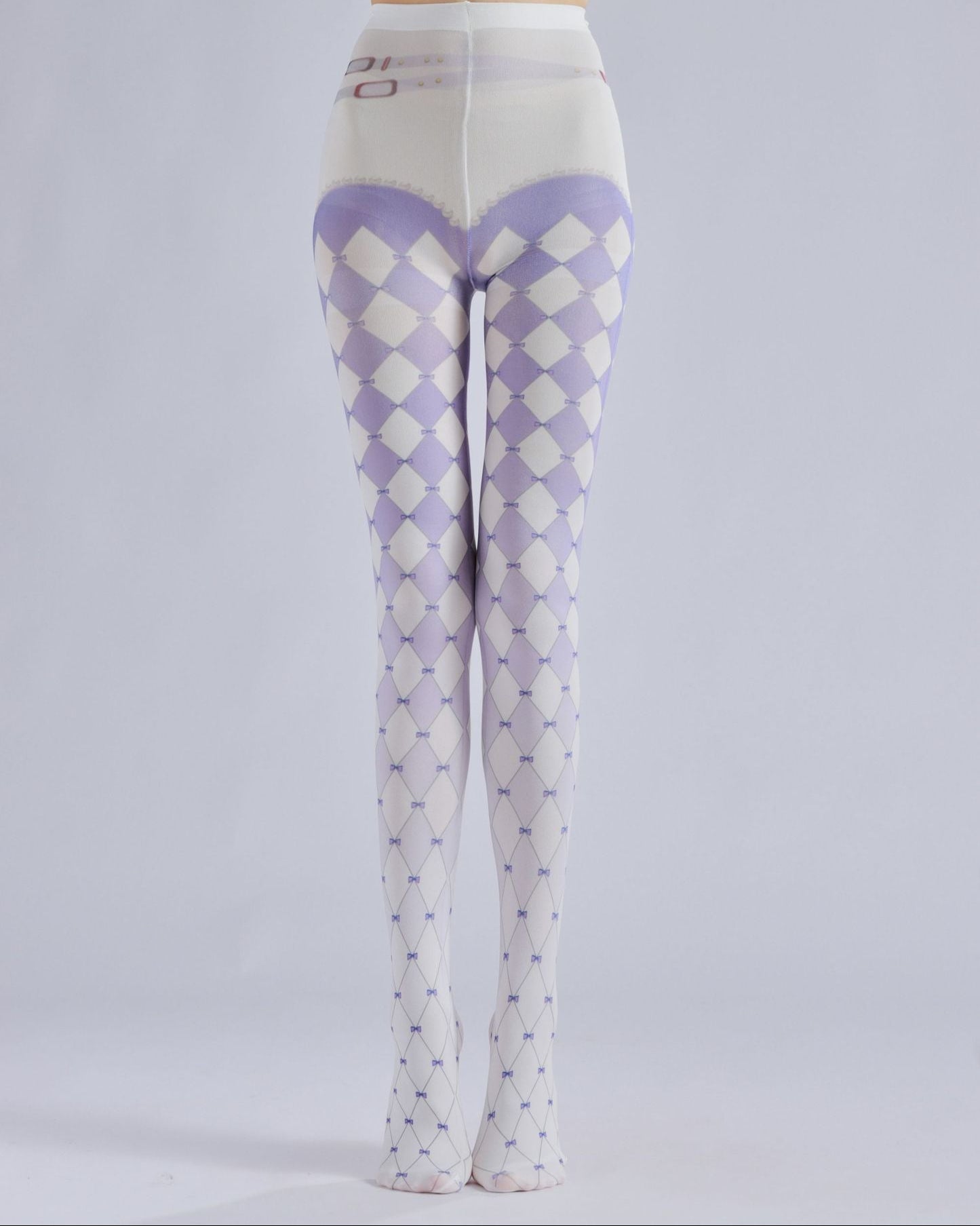 Gradient Purple Plaid Tights Women's Fancy Dress Costume Accessories, Perfect for Parties, Office, Street Fashion, and Daily Wear