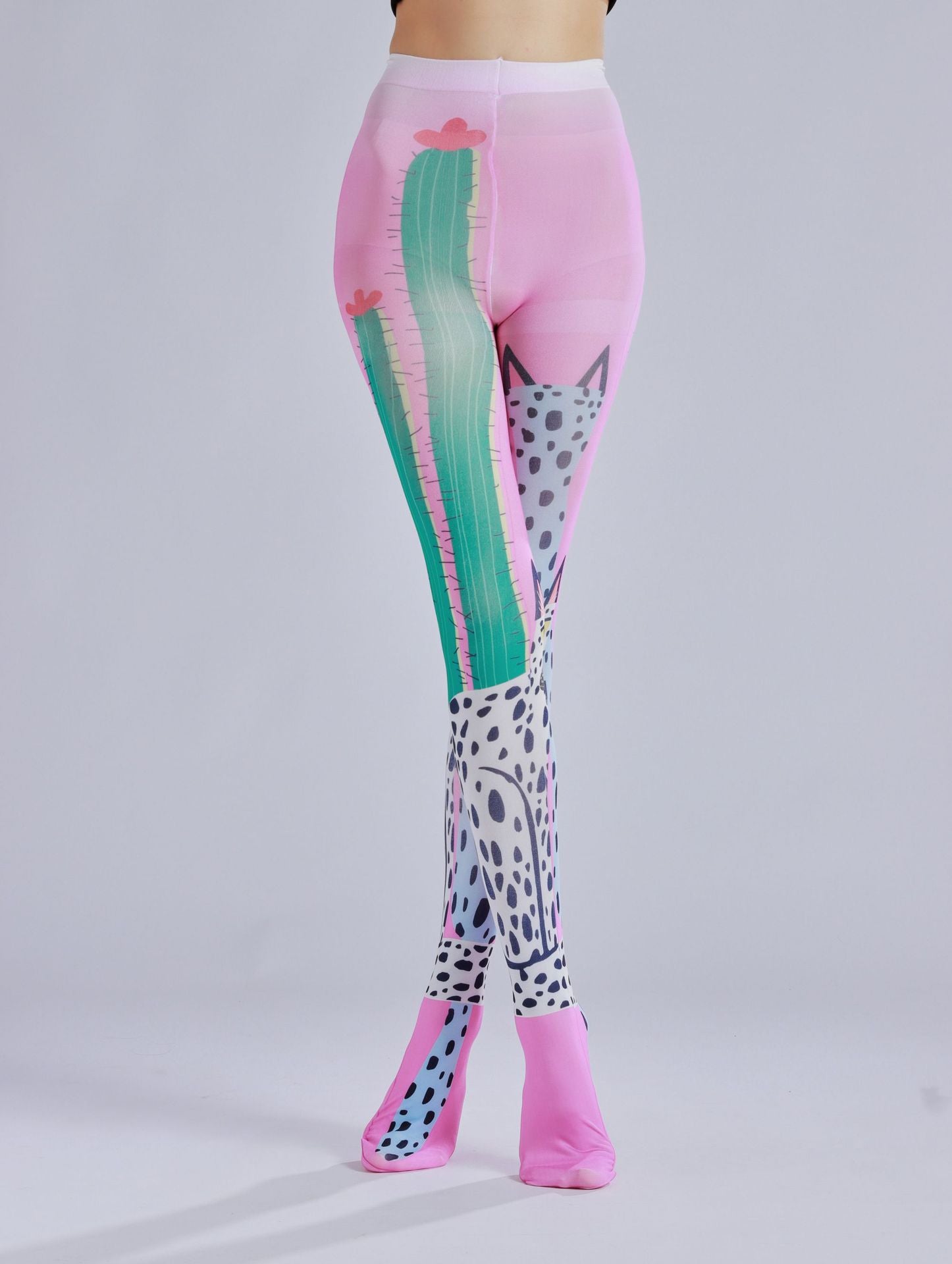Cactus Printed Women Tights-Grainvity