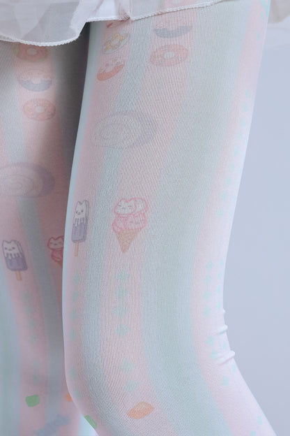 Striped Women Tights Ice Cream Stocking-Grainvity