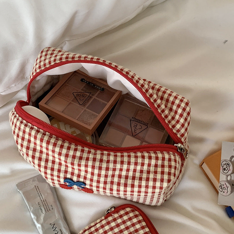 Cherry cotton cosmetics bag, view 4
