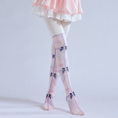 Rainbow Bow-Knot Women Tights-Grainvity