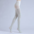 Checkered Floral pantyhose with high elasticity and shaping fit, suitable for events, cosplay, street style, and gifting girls at Christmas