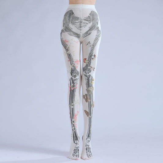 Gothic Skeleton Tights Dark Punk Stocking-Grainvity