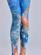 Ocean Patterned Women Tights with high elasticity and compression,shaping fit and ideal for weddings, parties, ethnic outfits, and street fashion