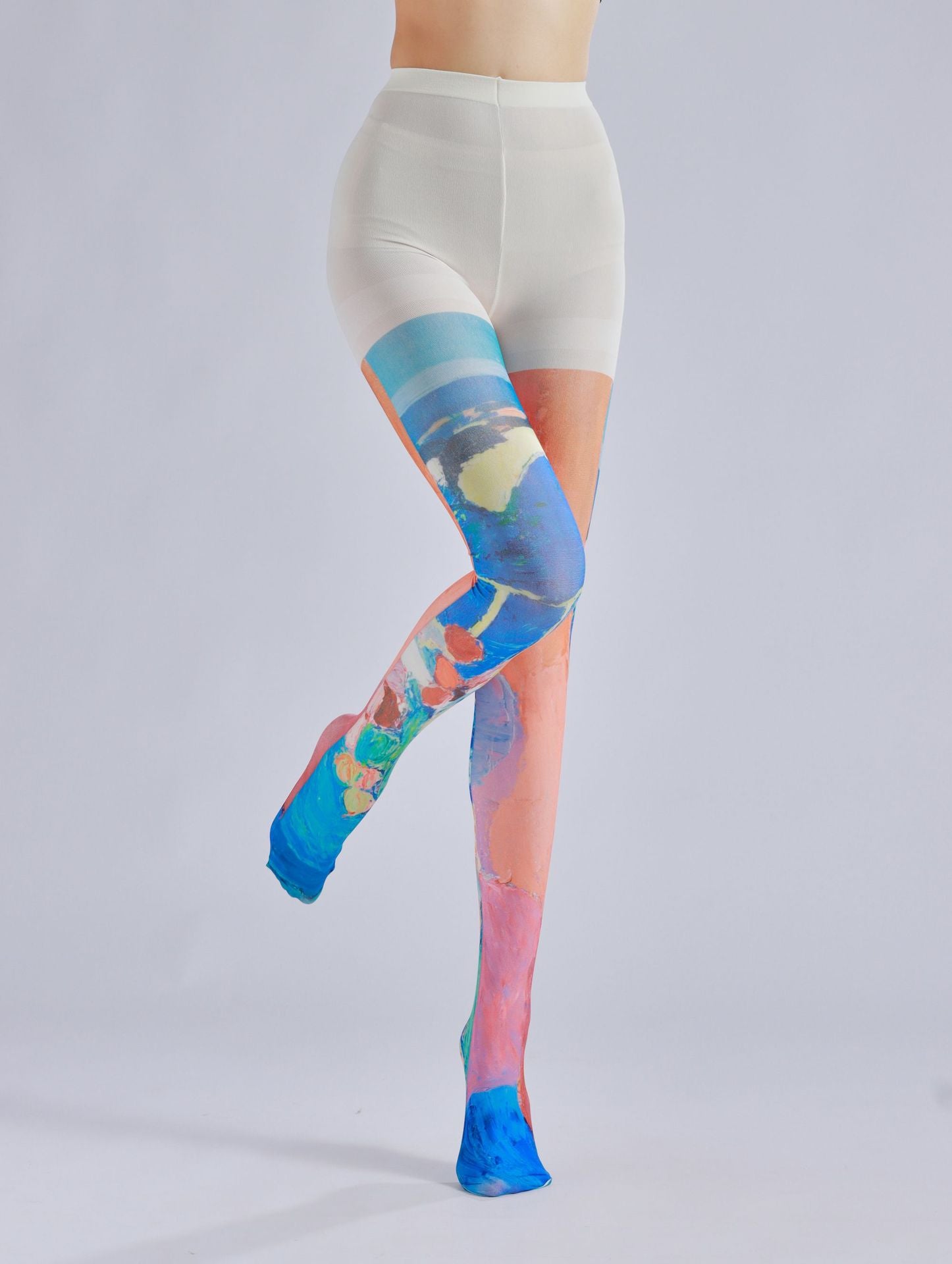 Colorful Painting Women Tights with high elasticity and compression,shaping fit and ideal for weddings, parties, ethnic outfits, and street fashion