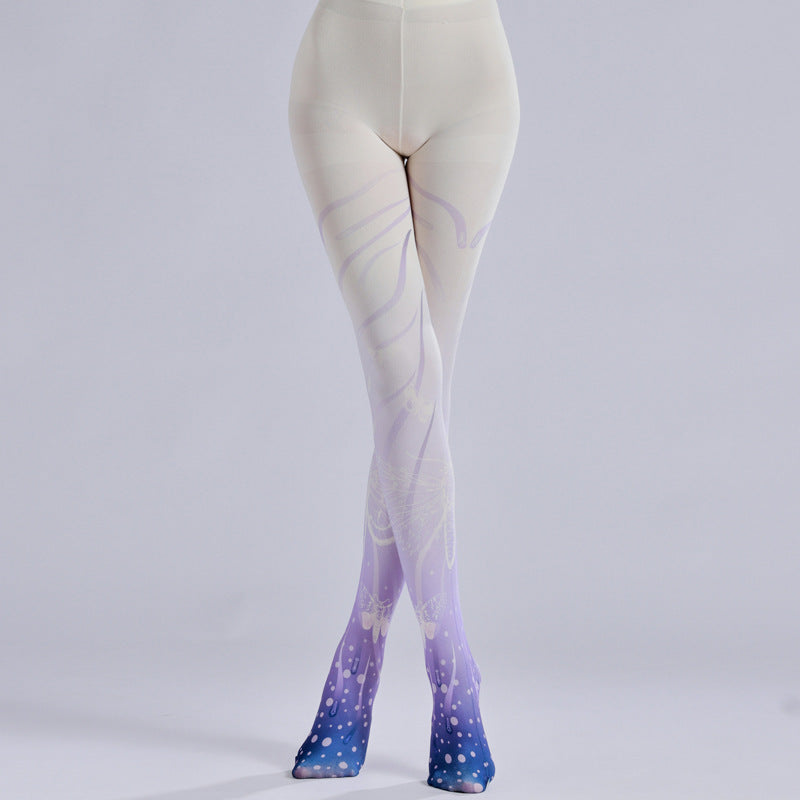 Purple Grident Tights Lolita Women's Fancy Dress Costume Accessories, Perfect for Parties, Office, Street Fashion, and Daily Wear