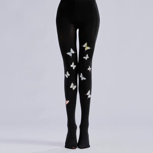 Butterfly Black Tights-Grainvity
