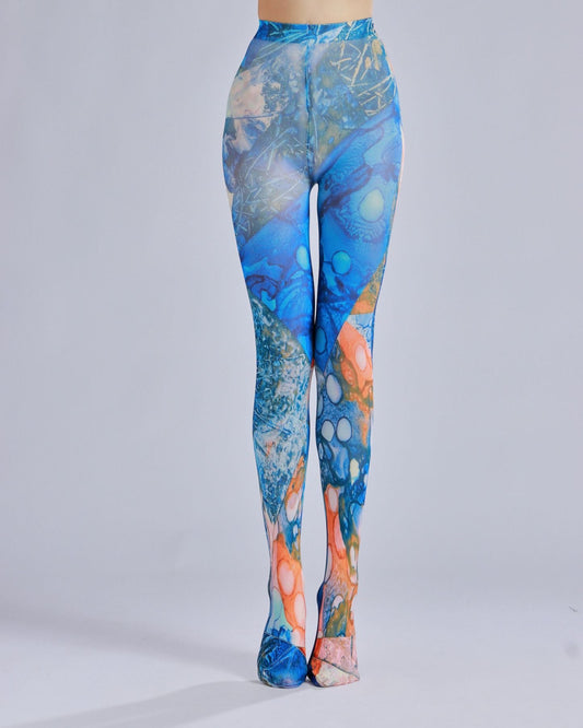 Ocean Patterned Women Tights-Grainvity
