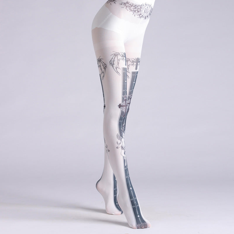 Angel & Evil Gothic Tights-Grainvity