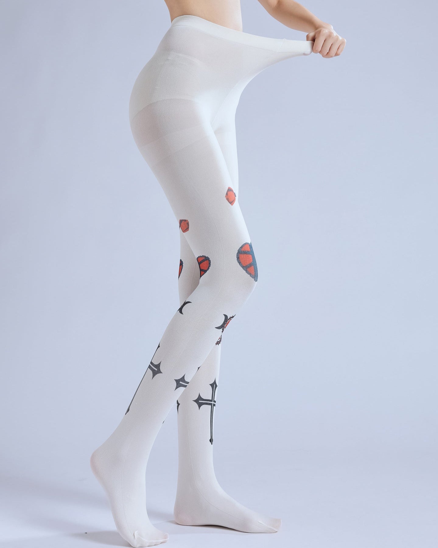 Gothic Lolita Cross Tights-Grainvity