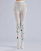 Butterfly & Bee Printed Tights with high elasticity and compression,shaping fit and ideal for weddings, parties, ethnic outfits, and street fashion