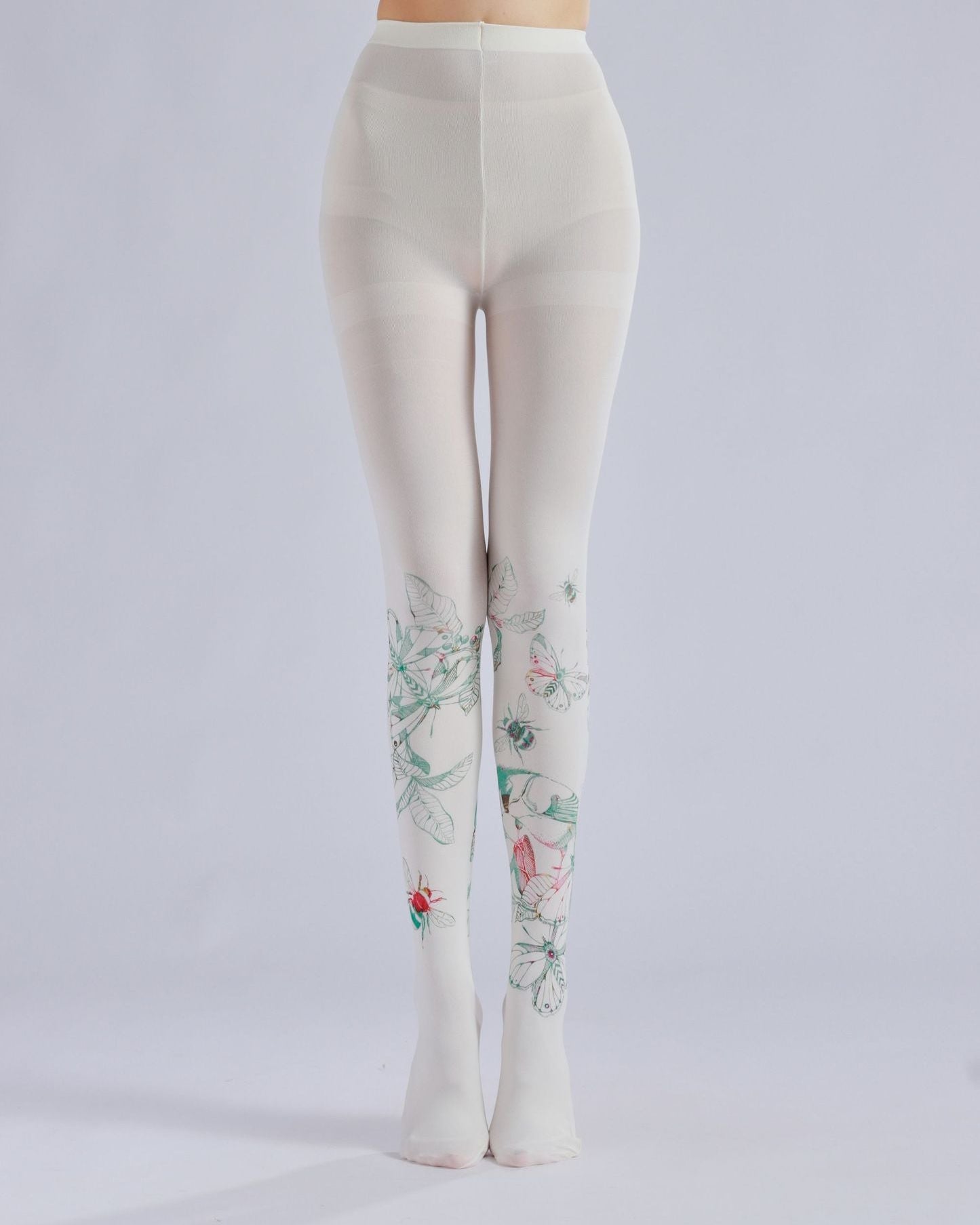 Butterfly & Bee Printed Tights with high elasticity and compression,shaping fit and ideal for weddings, parties, ethnic outfits, and street fashion