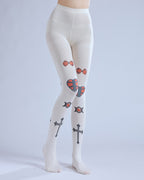 Gothic Lolita Cross Tights with high elasticity and shaping fit, suitable for events, cosplay, street style, and gifting girls at Christmas