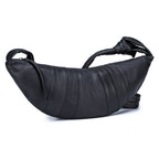 Soft leather croissant shoulder bag