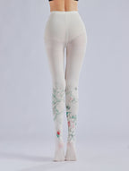 Butterfly & Bee Printed Tights with high elasticity and compression,shaping fit and ideal for weddings, parties, ethnic outfits, and street fashion