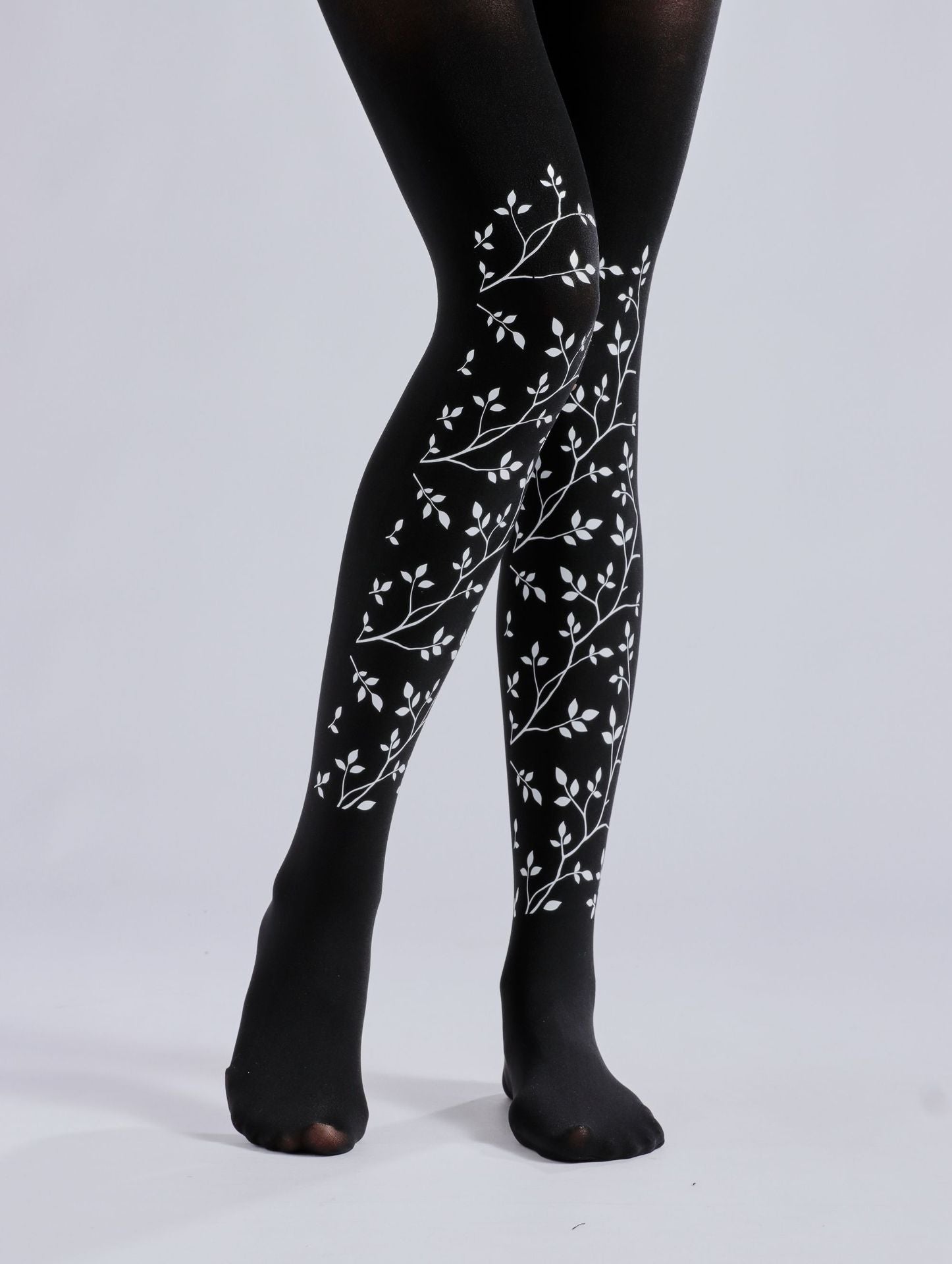 Small Leaf Black Tights-Grainvity