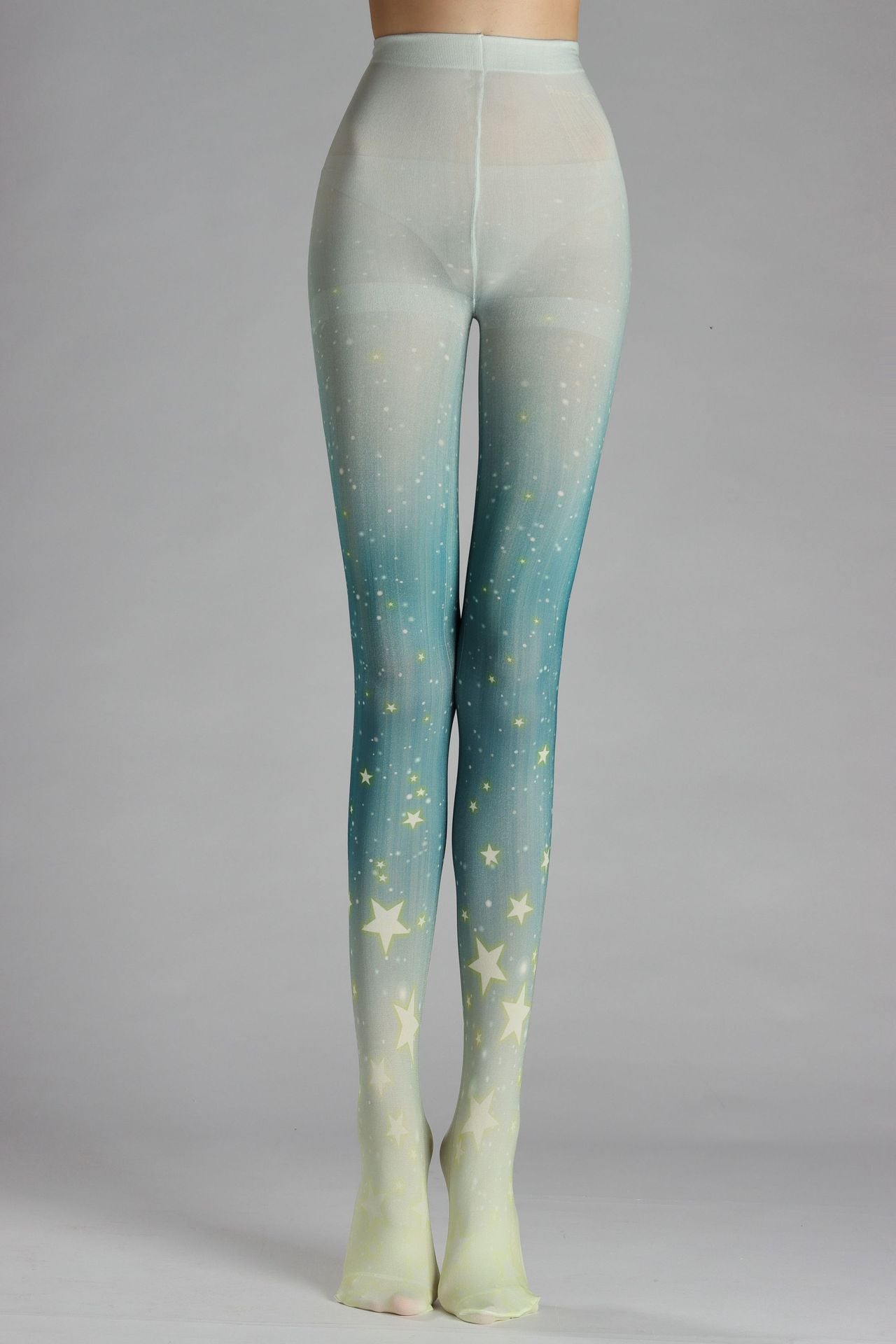 Star Tights Blue Starring Tights with high elasticity and shaping fit, suitable for events, cosplay, street style, and gifting girls at Christmas