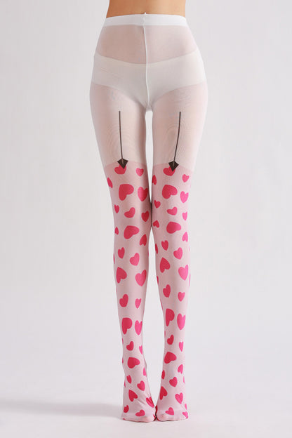 Pink Heart Tights-Grainvity