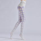 Gradient Purple Plaid Tights Women's Fancy Dress Costume Accessories, Perfect for Parties, Office, Street Fashion, and Daily Wear