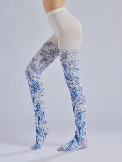 Blue Paisley Tignts Victorian Style-Grainvity