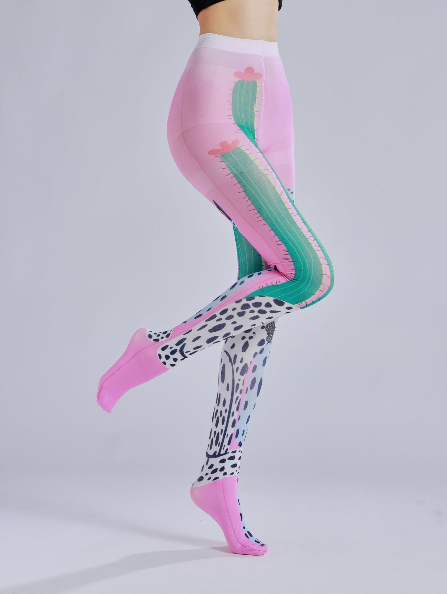 Cactus Printed Women Tights-Grainvity