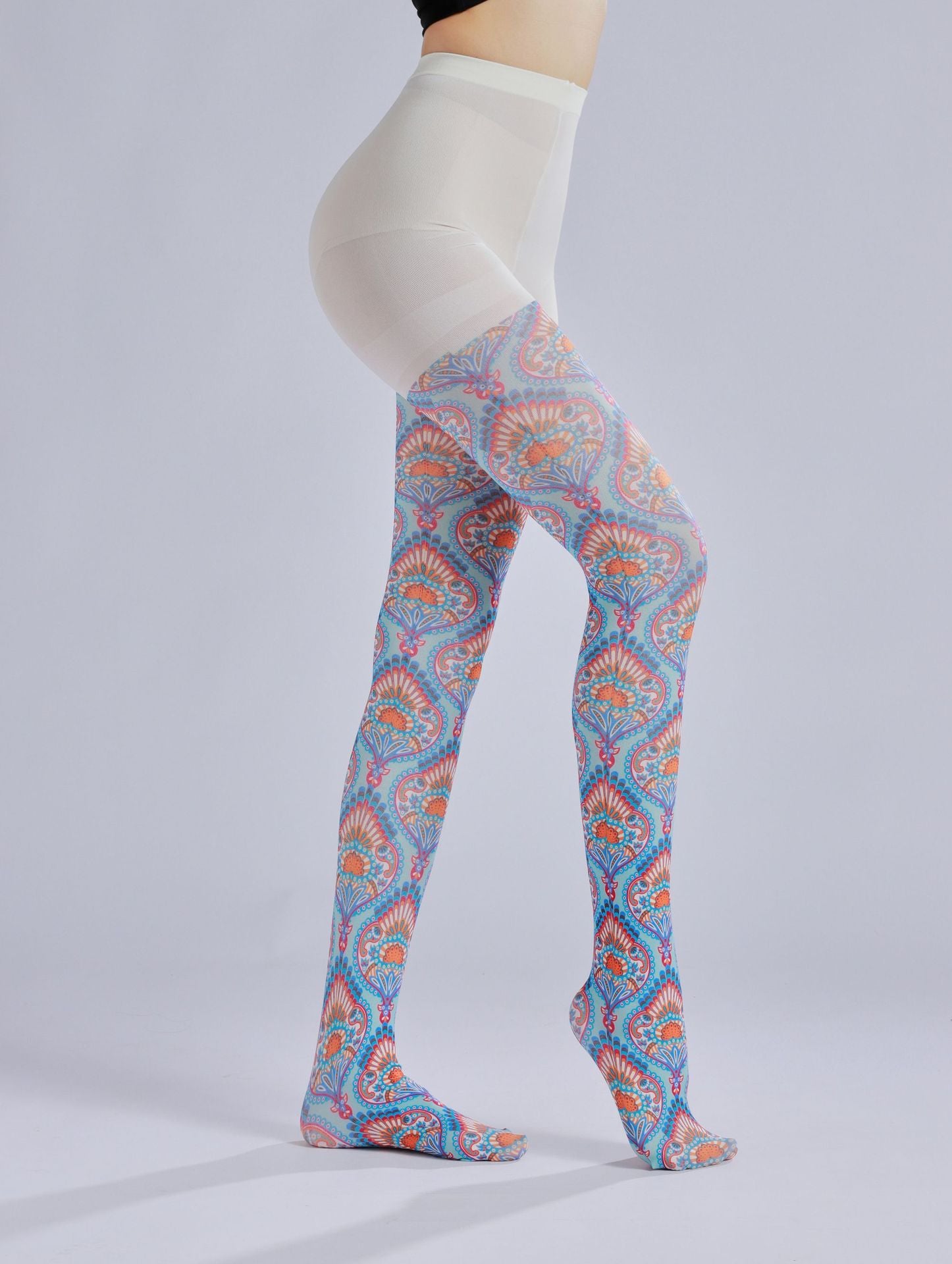 Vintage Colorful Tights Boho with high elasticity and compression,shaping fit and ideal for weddings, parties, ethnic outfits, and street fashion