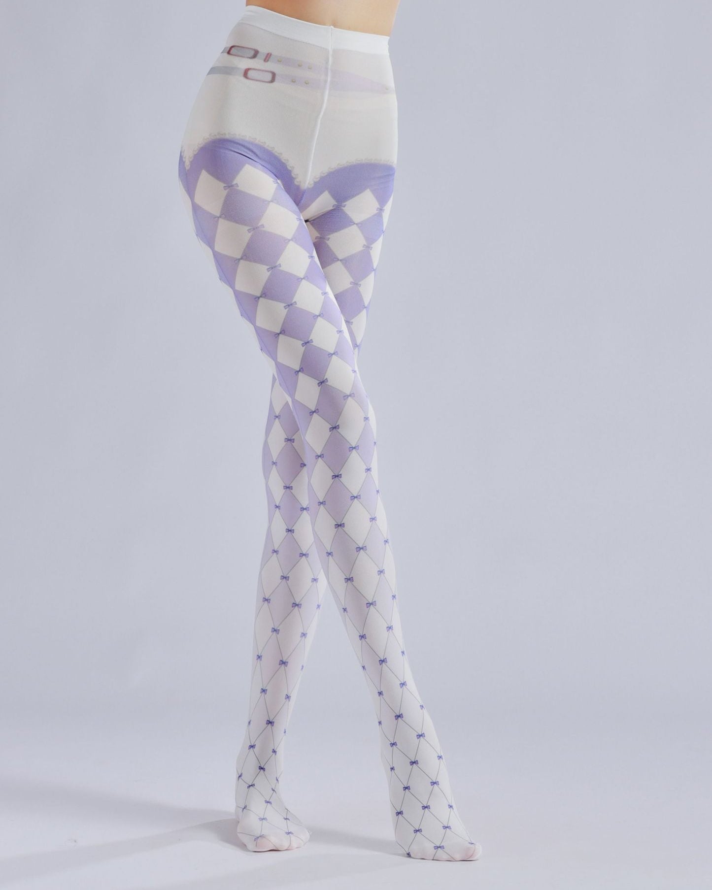 Gradient Purple Plaid Tights Women's Fancy Dress Costume Accessories, Perfect for Parties, Office, Street Fashion, and Daily Wear