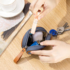 Compact color keychain storage small wallet