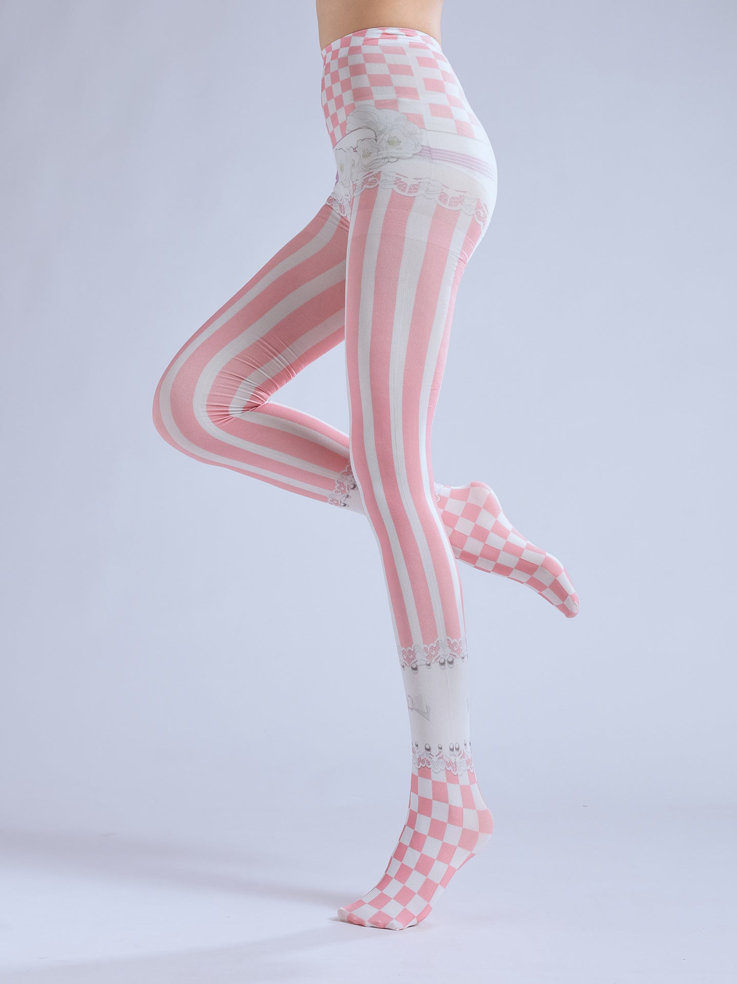 Pink Lolita Tights-Grainvity