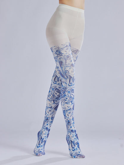 Blue Paisley Tignts Victorian Style-Grainvity