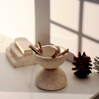 Natural Stone Censer & Aroma Burner | Travertine Incense Holder