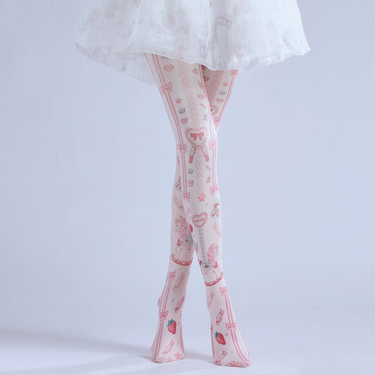 Pink Unicorn Tights – Kawaii Lolita Stockings for Cosplay & J-Fashion-Grainvity