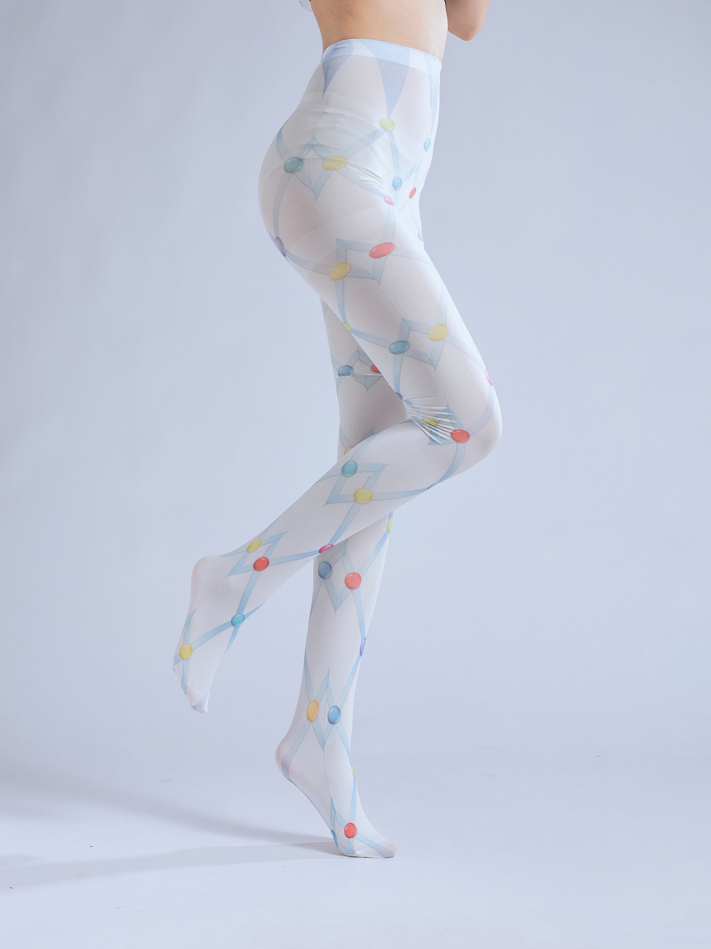 Colorful Tights Bead Stocking with high elasticity and shaping fit, suitable for events, cosplay, street style, and gifting girls at Christmas