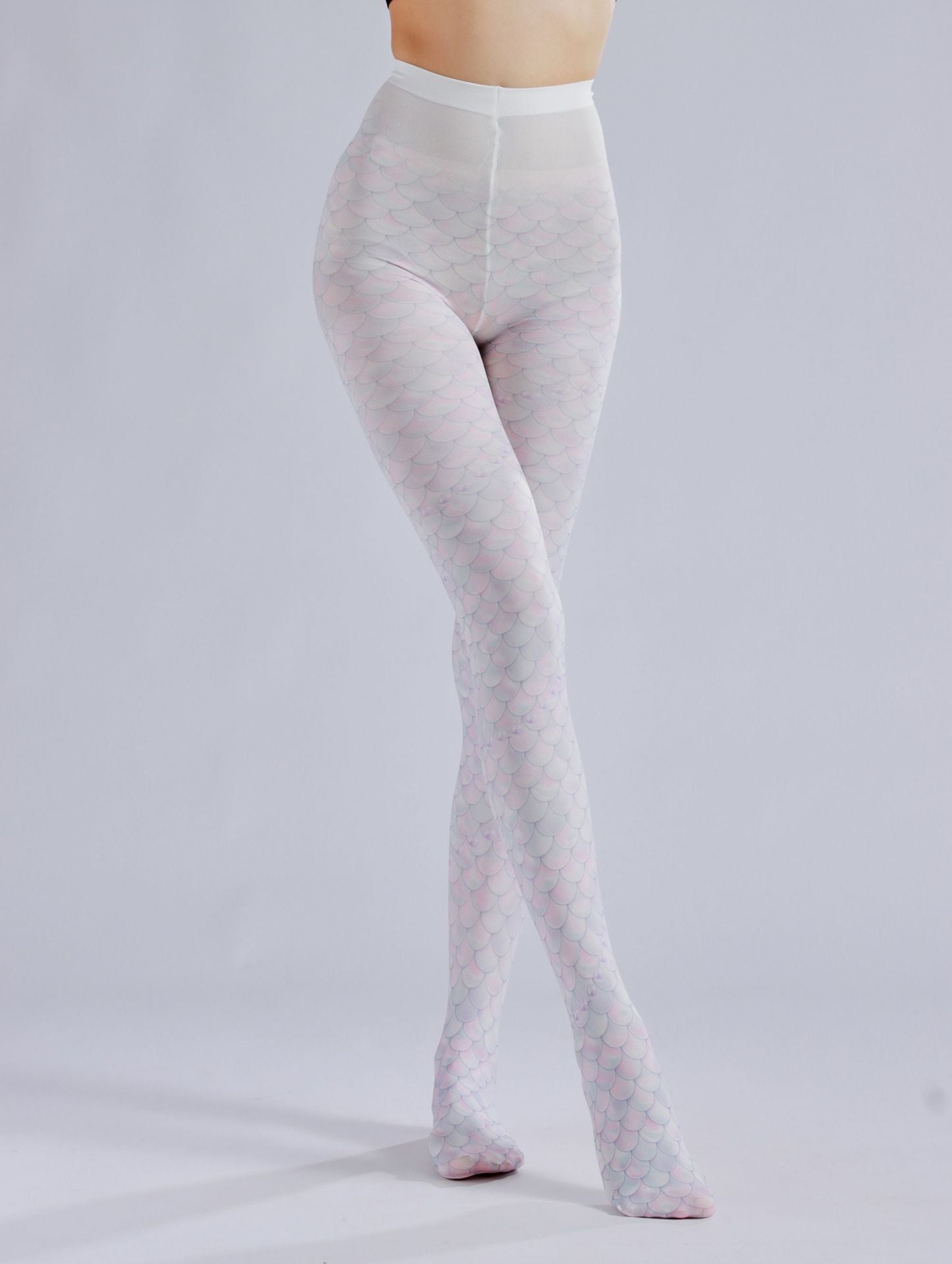 Mermaid Tights Pink Fish Scale Pattern-Grainvity