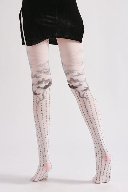 Chinese Style Painting Tights-Grainvity