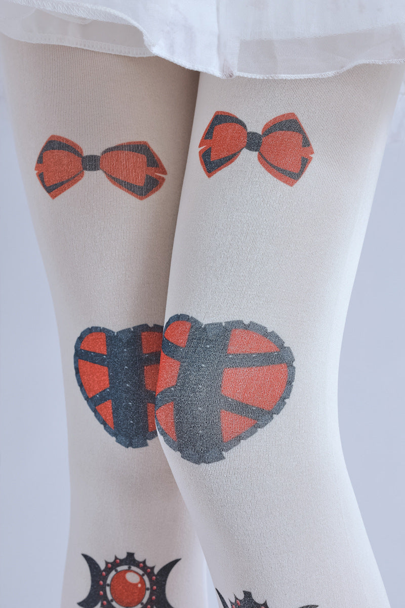 Gothic Lolita Cross Tights with high elasticity and shaping fit, suitable for events, cosplay, street style, and gifting girls at Christmas